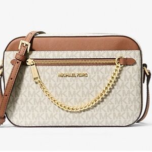 NEW Michael Kors Cream and Tan Crossbody Bag